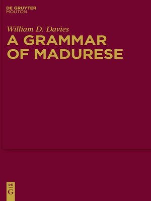 cover image of A Grammar of Madurese